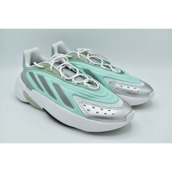Adidas Originals Women Size 9 Ozelia W Hazy Green Silver Metallic Shoes GX3669 - Picture 1 of 10